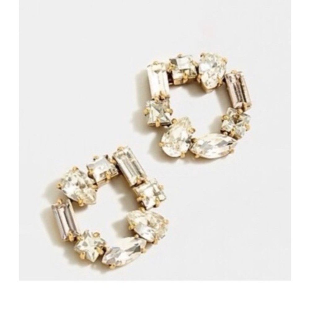 J. Crew crystal open circle earrings